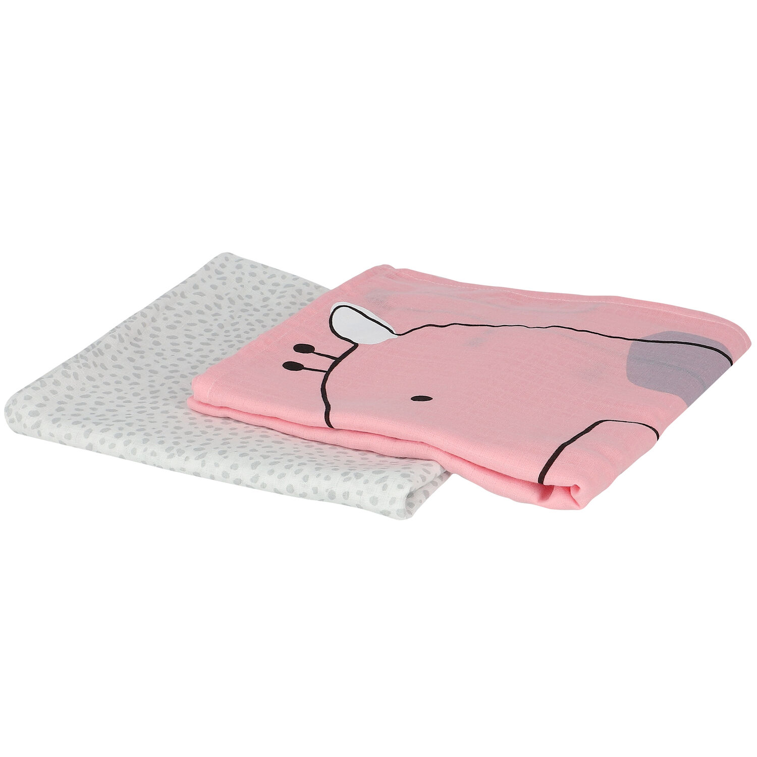 White & Pink Muslin Swaddles ( 2-Pack ), 2, hi-res